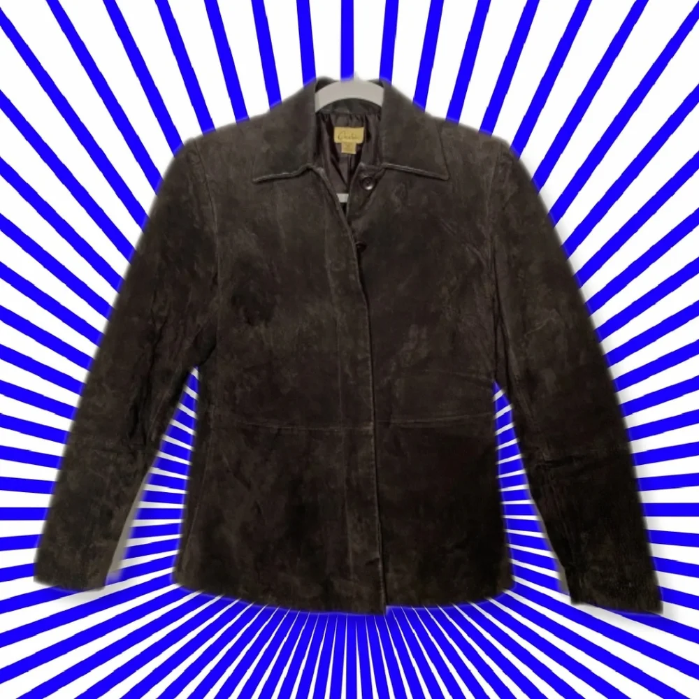 Women’s vintage suede leather Jacket Caslon size Petite Small Dark Brown - Picture 3 of 12